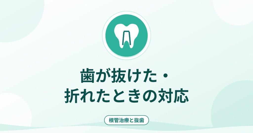 歯が抜けた・折れたときの対応｜応急処置と受診までの考え方